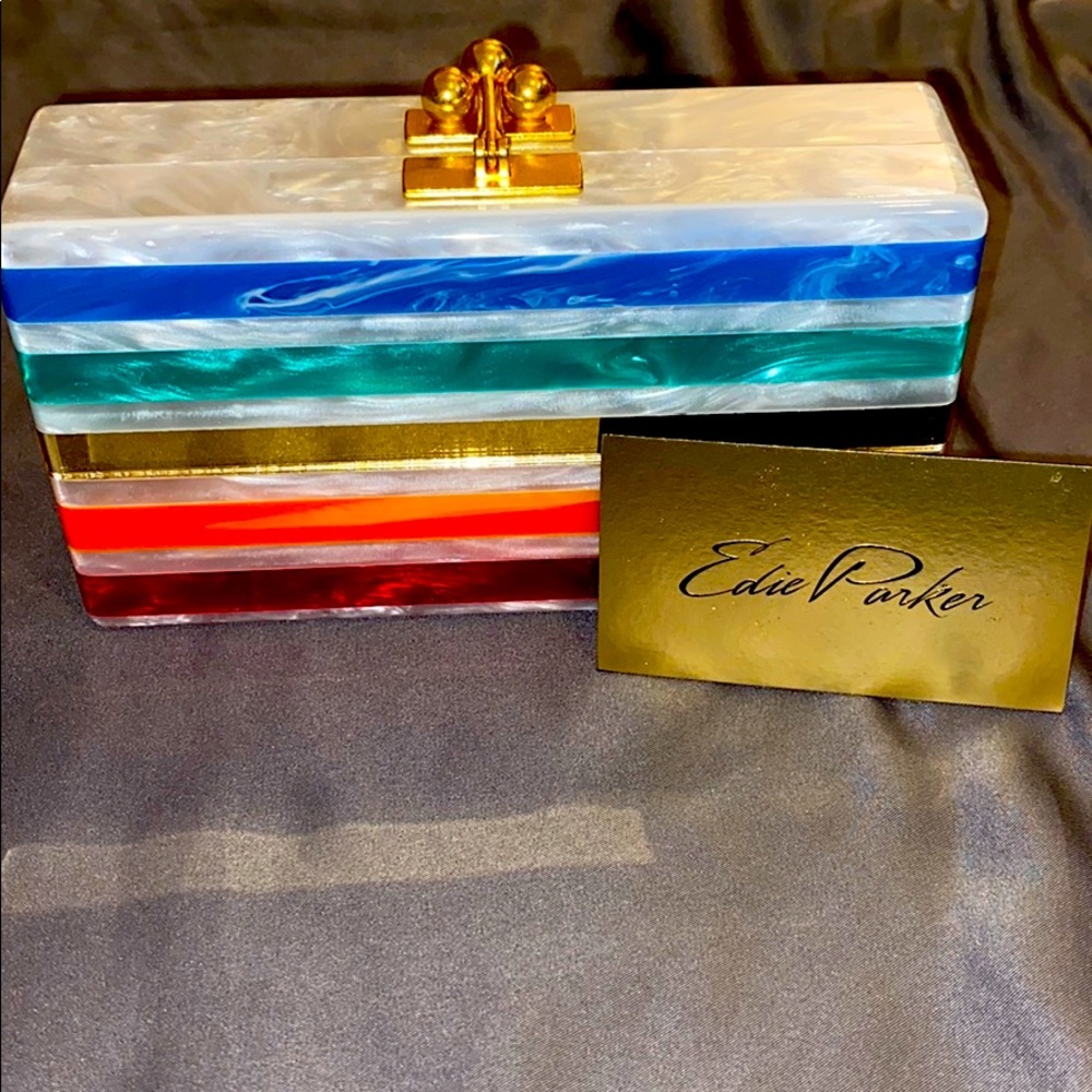 Edie Parker NWT Jean Striped clutch